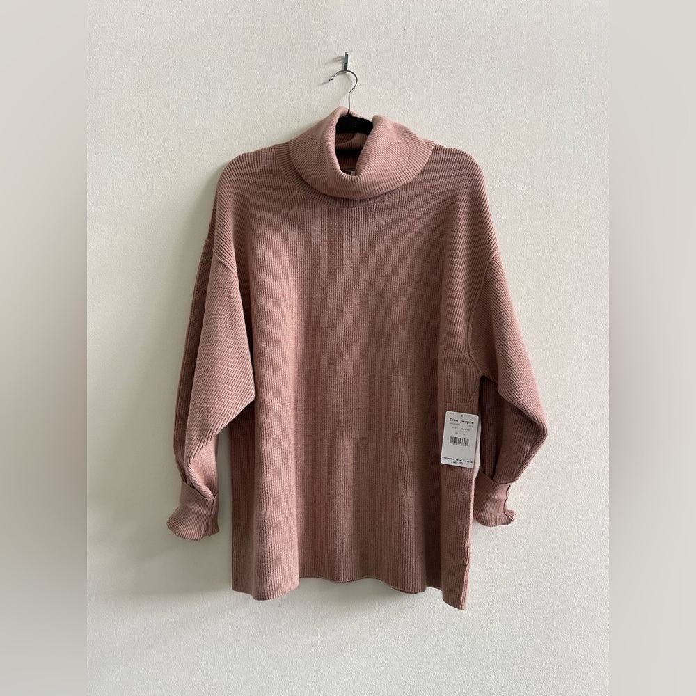 NWT Free People Dusty Mauve Softly Structured Tunic Sweater